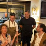 Massimiliana Tomaselli con gli chef Pavone e Schiavone e G. Costantino