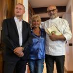 Il Delegato Paolo Rossi, l'Accademica Paola Caretti e lo chef Matteo Sormani.
