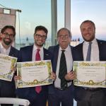 1. I nuovi Accademici Massimo Terenzi, Edoardo Ruggeri e Marco Biagini con il Delegato Fabio Giavolucci