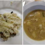Risotto con pioppini; zuppa di porcini