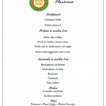 Il menu della serata