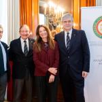 Da sinistra: Andrea Segrè (Presidente Casa Artusi), Paolo Petroni (Presidente AIC), Maddalena Fossati Dondero (Direttrice "La Cucina Italiana"), On. Gianmarco Mazzi (Sottosegretario di Stato alla cultura)